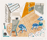 David Hockney - Pembroke Studio With Blue Chairs and Lamp, from Moving Focus (T.G. 275, M.C.A.T. 263)