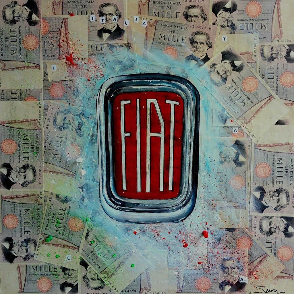 Francesco Senise, 2018 - FIAT ITALIA - Mixed on canvas cm 50 x 50 Francesco Senise, 2018 - FIAT ITALIA - Mixed on canvas cm 50 x 50