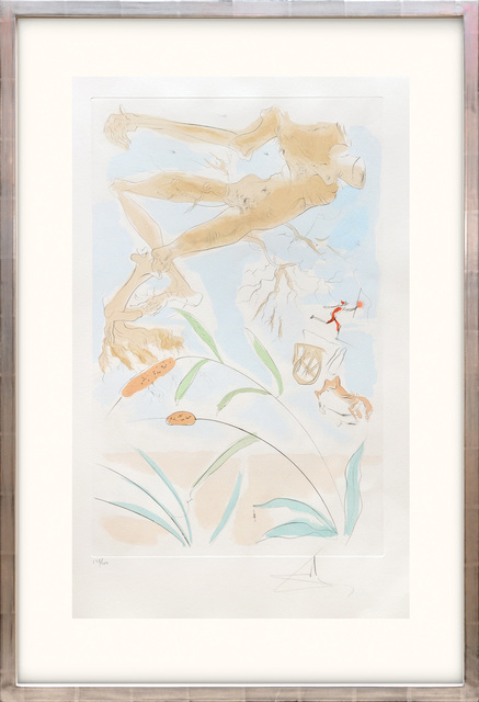 Salvador Dalí, ‘La Chéne et le Roseeau. (The Oak and the Reed.)’, 1974, Print, Drypoint etching on Arches paper with hand colouring by pochoir, Peter Harrington Gallery