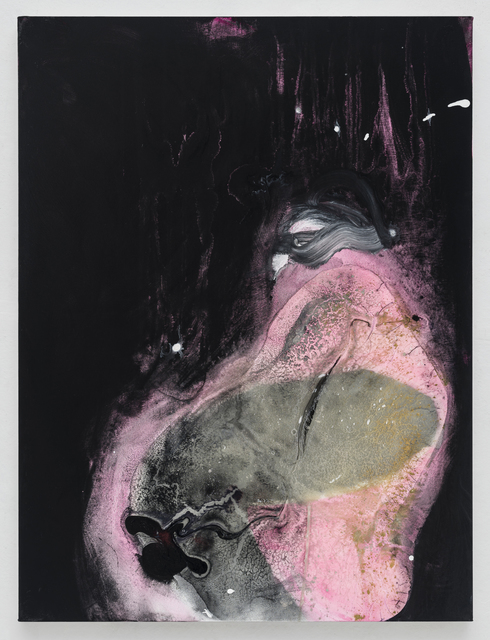 Suzanne McClelland, ‘Mute O’, 2019, Painting, Dry pigment, archival glitter, polymer on canvas, Marianne Boesky Gallery