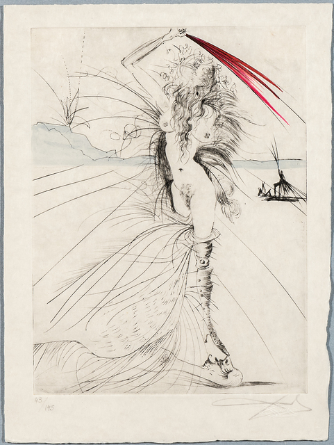 Salvador Dalí, ‘Les aigrettes from the suite La Venus aux Fourrures’, 1968-69, Print, Drypoint and engraving with hand-coloring on Japan paper, Skinner