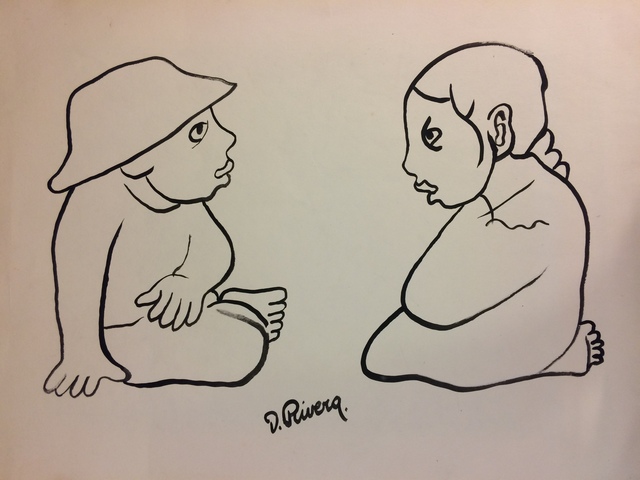 Diego Rivera, ‘Niños Platicando’, Drawing, Collage or other Work on Paper, Ink on paper, Galerie AM PARK