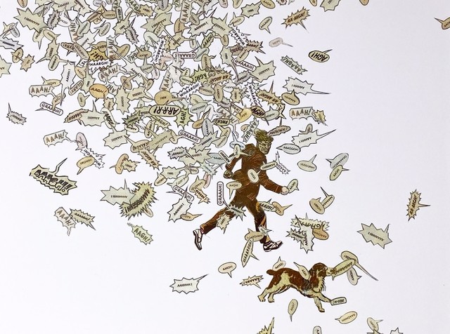 David Mach, ‘Aaagh!’, 2020, Drawing, Collage or other Work on Paper, Collage on board, Jill George Gallery