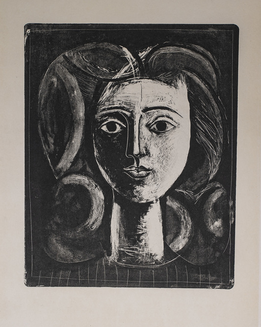 Pablo Picasso, ‘Tete De Jeune Fille (Youth's Head), 1949 Limited edition Lithogrph by Pablo Picasso’, 1949, White Cross