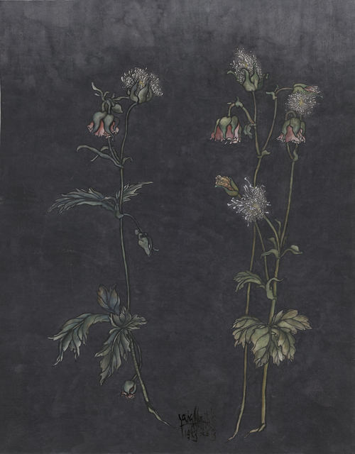 Yang Jiechang 杨诘苍, ‘These are still Flowers 1913-2013 No. 2 还是花鸟画1913-2013 2号’, 2013, Painting, Ink and mineral pigments on silk, mounted on canvas 墨、矿物彩,绢本(裱于布面), Ink Studio