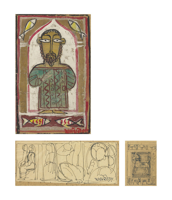 Jamini Roy Untitled (Christ); Untitled (Women); Untitled