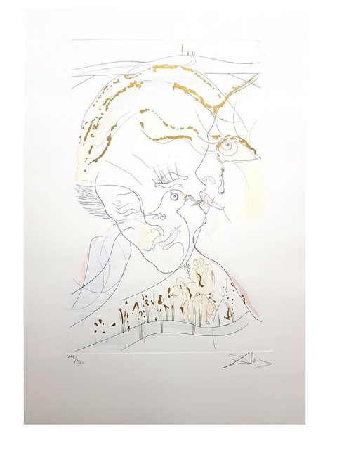 Salvador Dalí, ‘Aquatint "Eyes of Dove's Bride" by Salvador Dali’, 1971, Galerie Philia