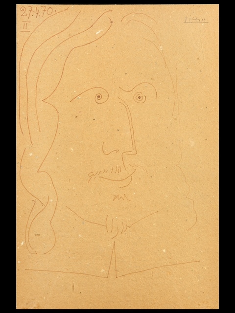 Pablo Picasso, ‘Tete d´homme/Dated and numbered’, 1970, Painting, Galería Marita Segovia