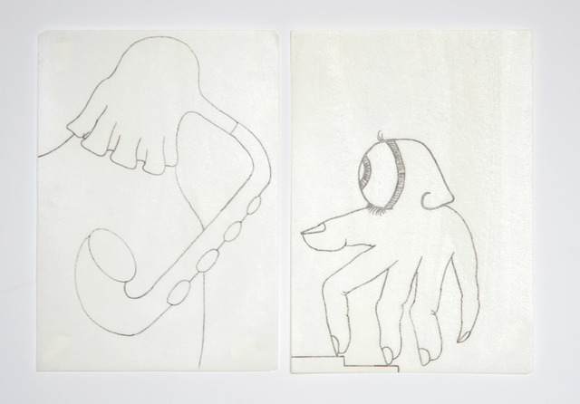 Eduardo Navarro, ‘Metabolic Drawings' I, 2018 and Metabolic Drawings' III’, 2018, Drawing, Collage or other Work on Paper, Edible sharpie on archival edible paper, Independent Curators International (ICI) Benefit Auction