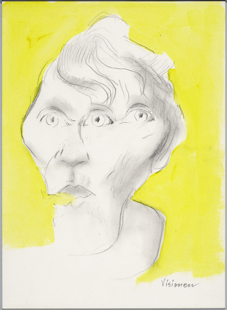 Maria Lassnig, ‘Visionen’, ca. 2002, Drawing, Collage or other Work on Paper, Pencil and acrylic on paper, Petzel Gallery