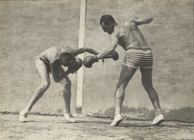 Jacques Henri Lartigue, ‘Moi et Sala, boxe, Rouzat ’, 1922, Photography, Silver gelatin print, °CLAIRbyKahn Galerie