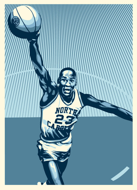 Shepard Fairey, ‘UNC (MICHAEL JORDAN x FAIREY x UPPER DECK)’, 2019, Print, Screenprint, Dope! Gallery