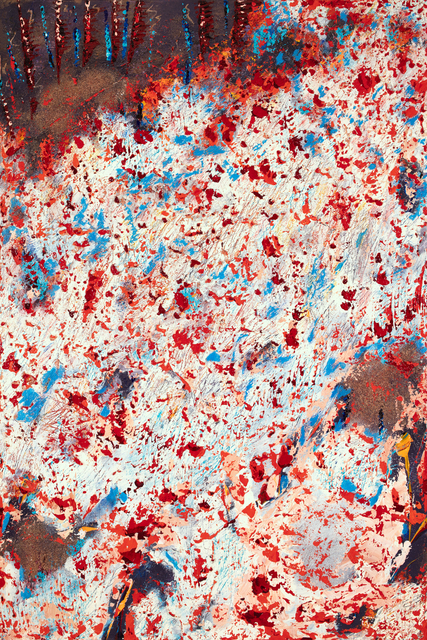 Vikash Jha, ‘Introspection #5’, 2019, Painting, Acrylic, marble powder, pencils, pastels and mixed media on canvas, MvVO ART