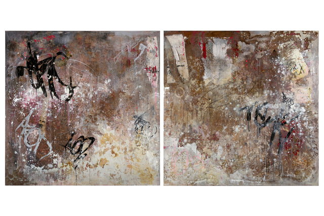 Holly Thoburn, ‘Untitled (Dyptich)’, 2013, Mixed Media, Mixed media and collage on canvas, Chiswick Auctions