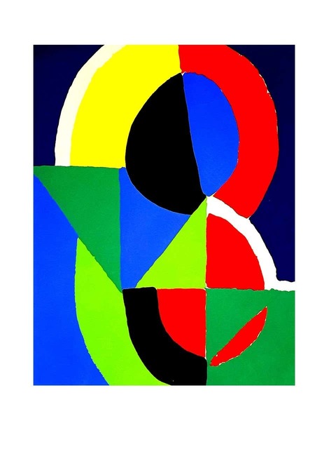 Sonia Delaunay, ‘Pochoir "Composition" after Sonia Delaunay’, 1956, Print, Lithograph, Galerie Philia