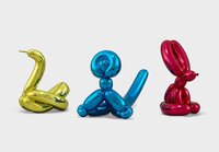 Balloon Animals I (Yellow Swan, Blue Monkey, Red Rabbit)