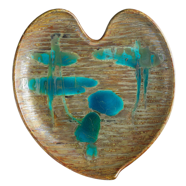 Lucien Lévy-Dhurmer, ‘Clement Massier, Wall-Hanging Leaf-Shaped Plaque With Lilypads, Golfe-Juan, France’, 1890s, Rago/Wright