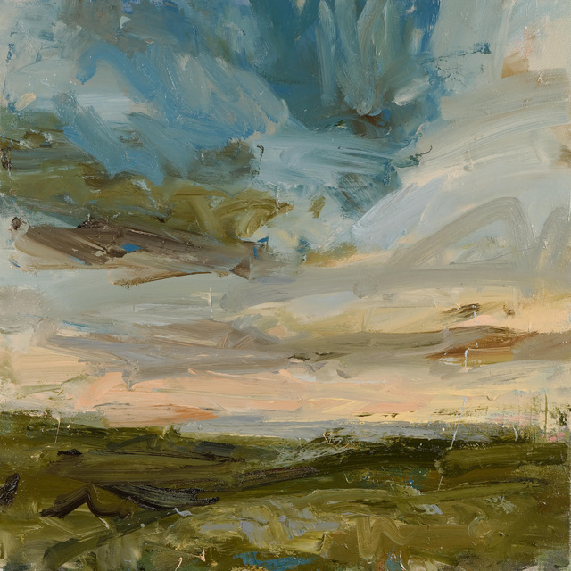 Louise Balaam, ‘Higher Bojewyan, peachy sky’, 2018, Painting, Oil on canvas, Cadogan Contemporary