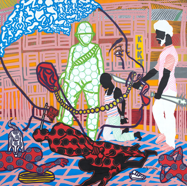 Boris Nzebo, ‘Zombi’, 2018, Painting, Acrylic & Posca on canvas, Jack Bell Gallery