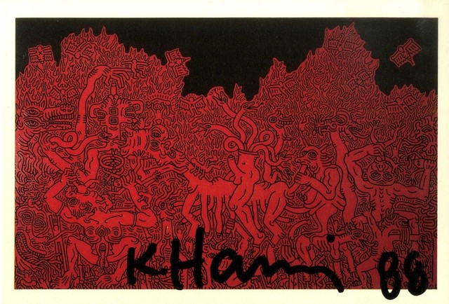 Keith Haring, ‘Hand Signed Card’, 1988, Alpha 137 Gallery Gallery Auction
