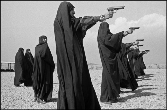 Jean Gaumy, ‘Veiled women practice shooting on the outskirts of the city. Tehran, Iran. ’, 1986, Magnum Photos