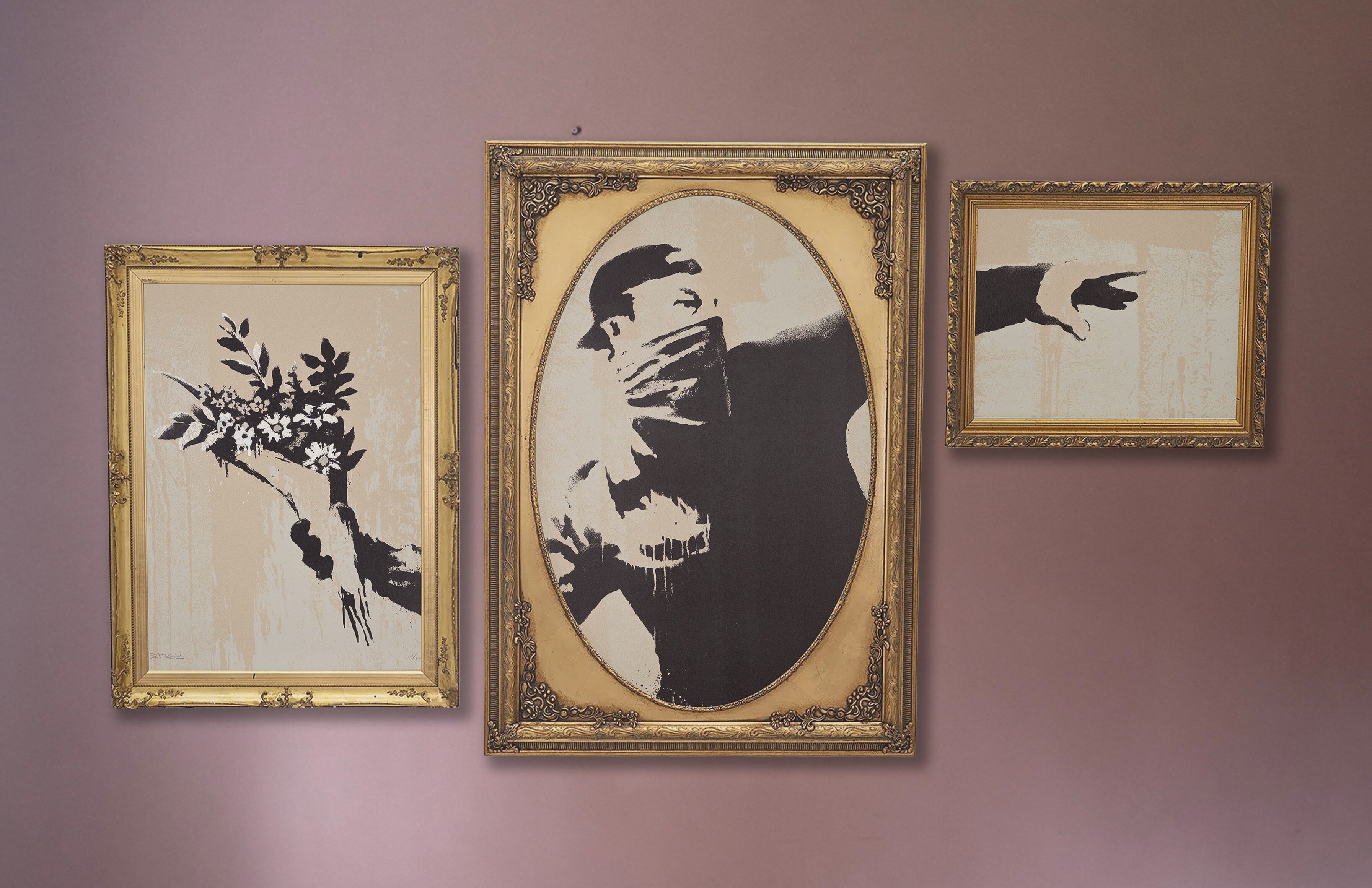 Banksy's Flower Thrower Triptych | Artsy