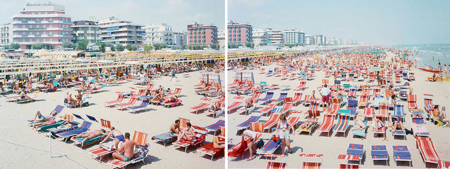 Massimo Vitali, ‘Riccione (Diptych)’, ca. 2002, Photography, Offset Lithographs on Consort Royal 300gm paper, Kenneth A. Friedman & Co.