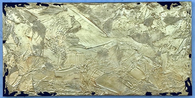 Jimi Gleason, ‘Scarlett's Gold’, Painting, Silver deposit on canvas, Melissa Morgan Fine Art