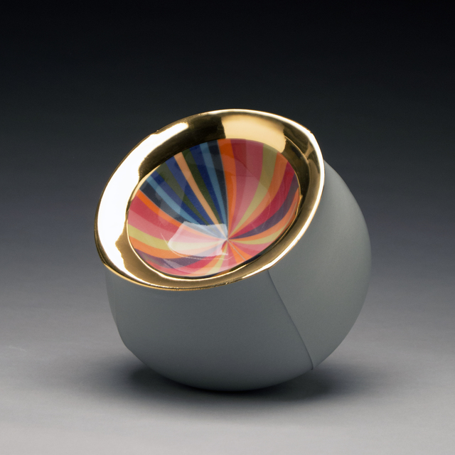 Peter Pincus, ‘Grey Bowl’, 2019, Sculpture, Colored Porcelain, Gold Luster, Duane Reed Gallery