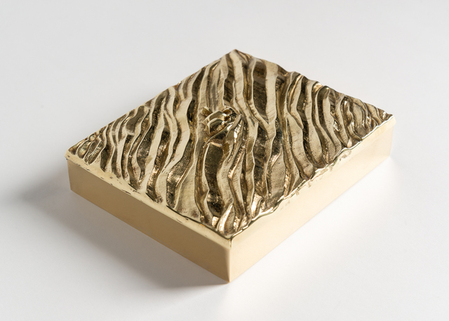 Line Vautrin, ‘La Mer "The Sea" Box’, ca. France, circa 1942, 1950, Design/Decorative Art, Bronze doré box, interior lined with cork, Maison Gerard