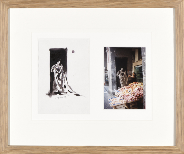 Ernest Pignon-Ernest, ‘Donna con lenzuelo’, 1990, Drawing, Collage or other Work on Paper, Ink on paper and photography, Millon