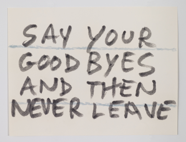 Sean Landers, ‘Say Your Goodbyes and Then Never Leave’, 2017, Drawing, Collage or other Work on Paper, Graphite and ink on paper, Petzel Gallery