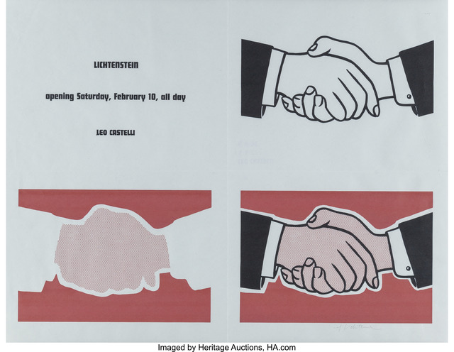 Roy Lichtenstein, ‘Handshake (Castelli mailer)’, 1962, Heritage Auctions