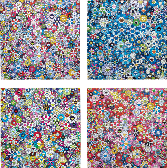Takashi Murakami, ‘Bouquet of Love; Shangri-La Blue; Shangri-La Shangri-La Shangri-La; and Shangri-La Pink’, 2012; and 2016, Phillips