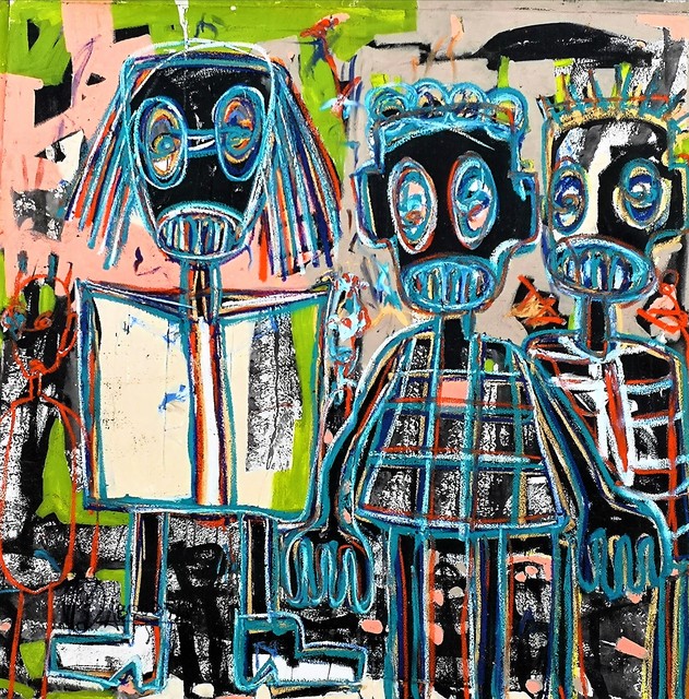 Aboudia, ‘La lectrice’, 2018, Painting, Acrylic & oil pastels on canvas, Out of Africa Gallery
