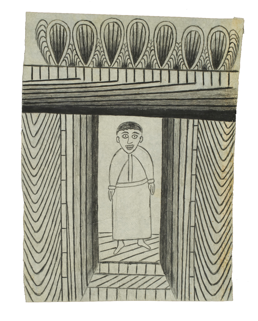 Martín Ramírez, ‘Untitled (Black and White Standing Man)’, c. 1950-55, Robert Berman Gallery