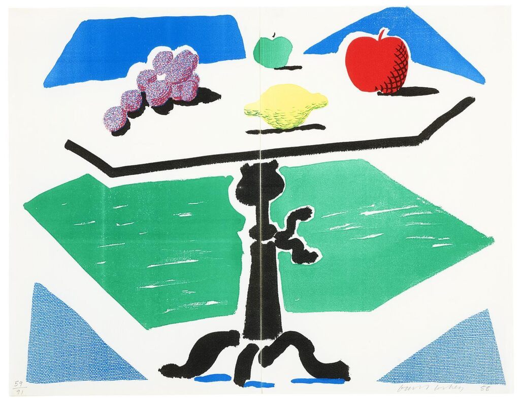 David Hockney - Apples, Grapes, Lemons on a Table, from Brooklyn Academy of Music II