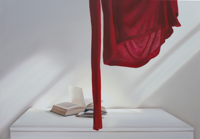 Edite Grinberga, ‘Offenes Buch mit Rot ’, 2018 , Painting, Oil on canvas, Galerie Barbara von Stechow