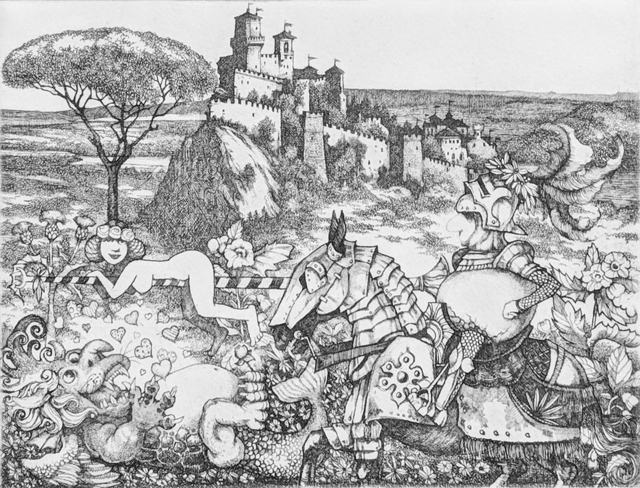 Charles Bragg, ‘CAMELOT’, Unknown, Print, ETCHING, Gallery Art