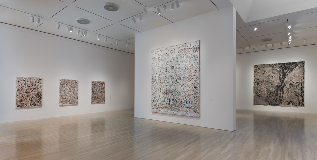 Installation view of Mark Bradford: Scorched Earth, Hammer Museum, Los Angeles, June 20–September 27, 2015. Photo by Brian Forrest Installation view of Mark Bradford: Scorched Earth, Hammer Museum, Los Angeles, June 20–September 27, 2015. Photo by Brian Forrest