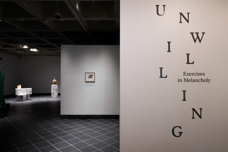 Installation view, Unwilling: Exercises in Melancholy at Cantor Fitzgerald Gallery. Photo: Lisa Boughter Installation view, Unwilling: Exercises in Melancholy at Cantor Fitzgerald Gallery. Photo: Lisa Boughter
