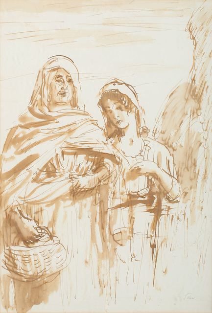 Augustus John, ‘Two women’, Print, Ink, Chiswick Auctions