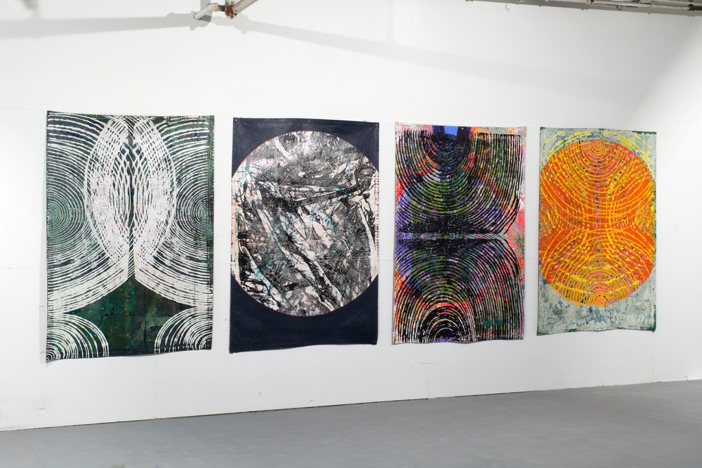Four large tarp paintings by Jason Rohlf Four large tarp paintings by Jason Rohlf