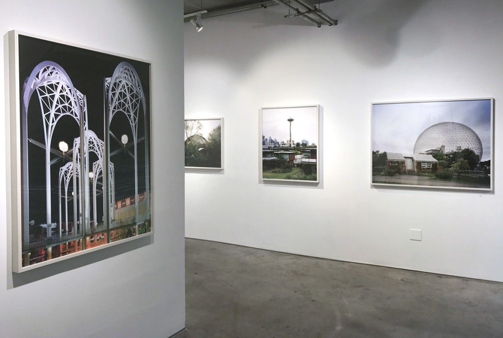 Jade Doskow's exhibtion "Lost Utopias", showcasing old World's Fair Sites, installed in Front Room Gallery. Jade Doskow's exhibtion "Lost Utopias", showcasing old World's Fair Sites, installed in Front Room Gallery.