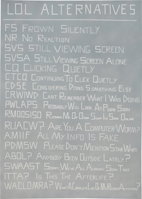 Scott Reeder, ‘Untitled (LOL Alternatives)’, 2012, Phillips
