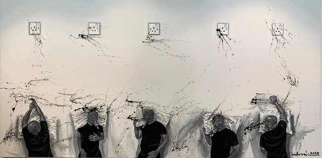 Ahmad Al Bahrani, ‘Long Night / ليا ي ل طويلة’, 2020, Painting, Acrylic on Canvas, al markhiya gallery