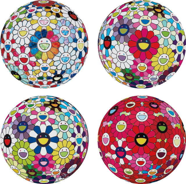 Takashi Murakami, ‘Scenery with a Rainbow in the Midst; Flowerball: Open Your Hands Wide; Awakening; and Letter to Picasso’, 2014; and 2015, Phillips