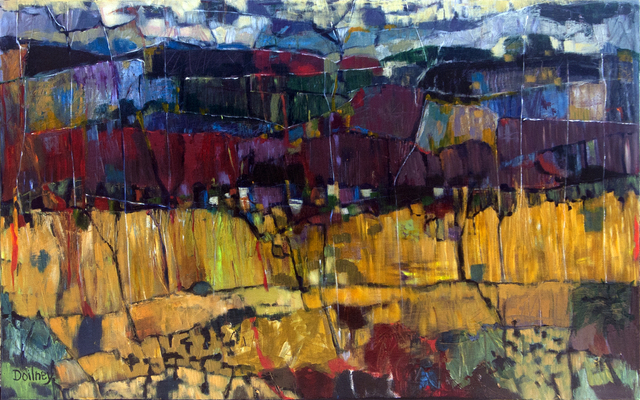 Toni Doilney, ‘Mustard Season’, 2015, Painting, Acrylic on canvas, Mishin Fine Arts