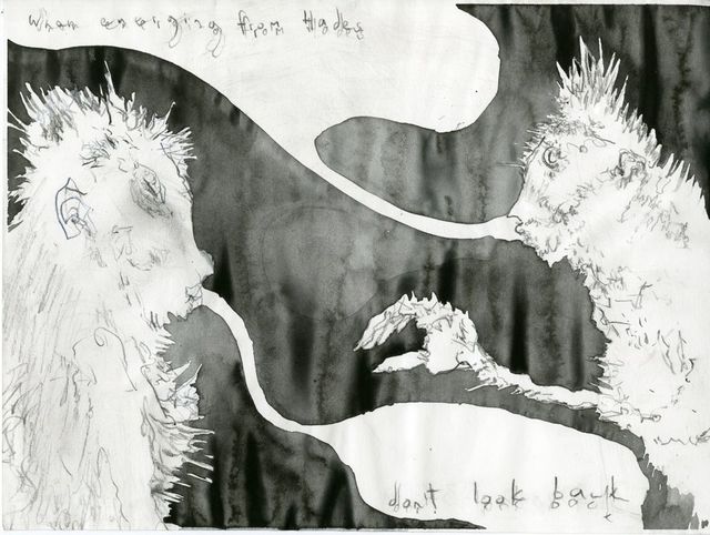 Jim Holyoak, ‘Emerging from Hades’, Year unknown, Drawing, Collage or other Work on Paper, India ink, bG Gallery