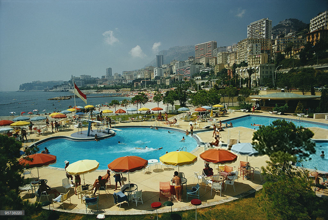 Slim Aarons, ‘Slim Aarons Monte Carlo Beach Club, Monaco (Slim Aarons Estate Edition)’, 1970, Photography, Lambda Print, Undercurrent Projects